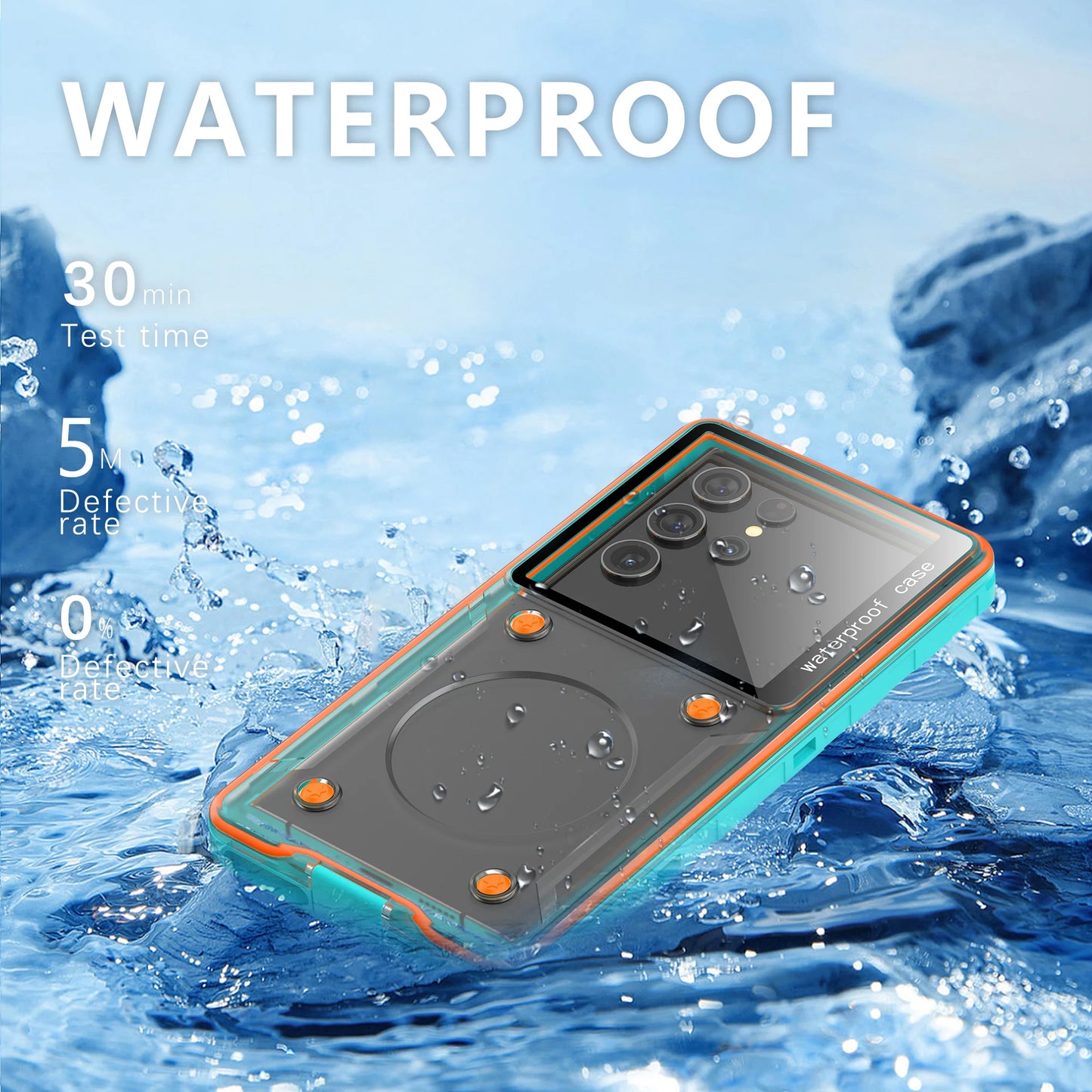 IP68 Waterproof Case For iPhone 15 14 13 Pro Max 5m Swim Diving phone Cover For Samsung S24 S23 S22 Ultra Xiaomi Huawei Oneplus