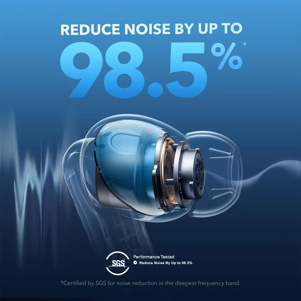 Soundcore Liberty 4 NC Wireless Noise Cancelling Earbuds, 98.5% Noise Reduction, ANC2.0 Hi-Res Sound, 50H Battery,