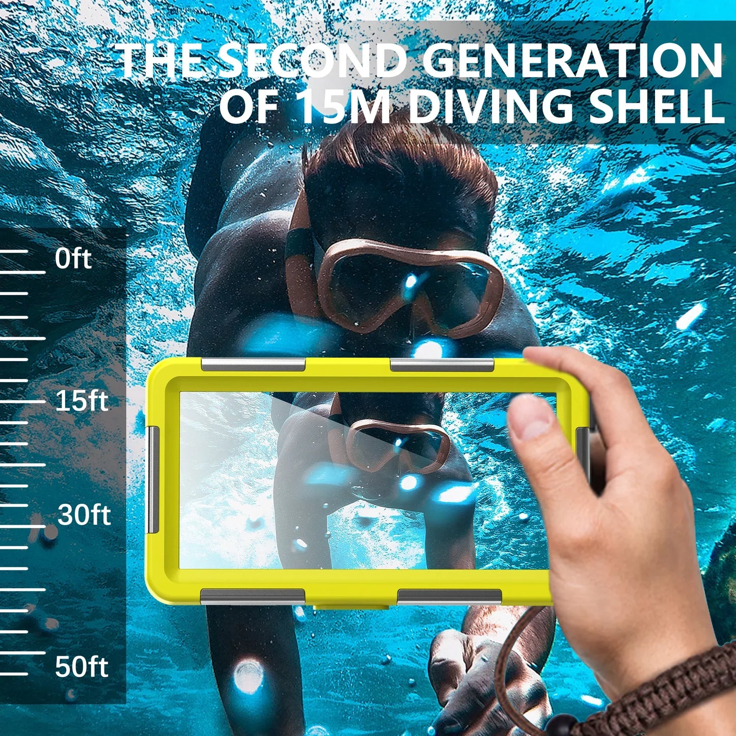 Shellbox Newly upgraded multicolor IP68 standard 15M/50ft diving/swimming photography professional diving waterproof Phone Case