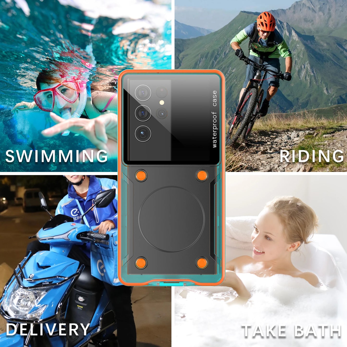 IP68 Waterproof Case For iPhone 15 14 13 Pro Max 5m Swim Diving phone Cover For Samsung S24 S23 S22 Ultra Xiaomi Huawei Oneplus