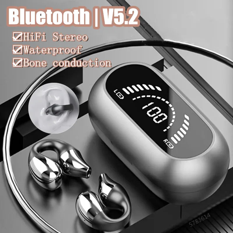 2024 New TWS Bluetooth 5.2 Wireless Headphones Bone Conduction Music Noise Canceling Earphone Sport Call Headset With Microphone