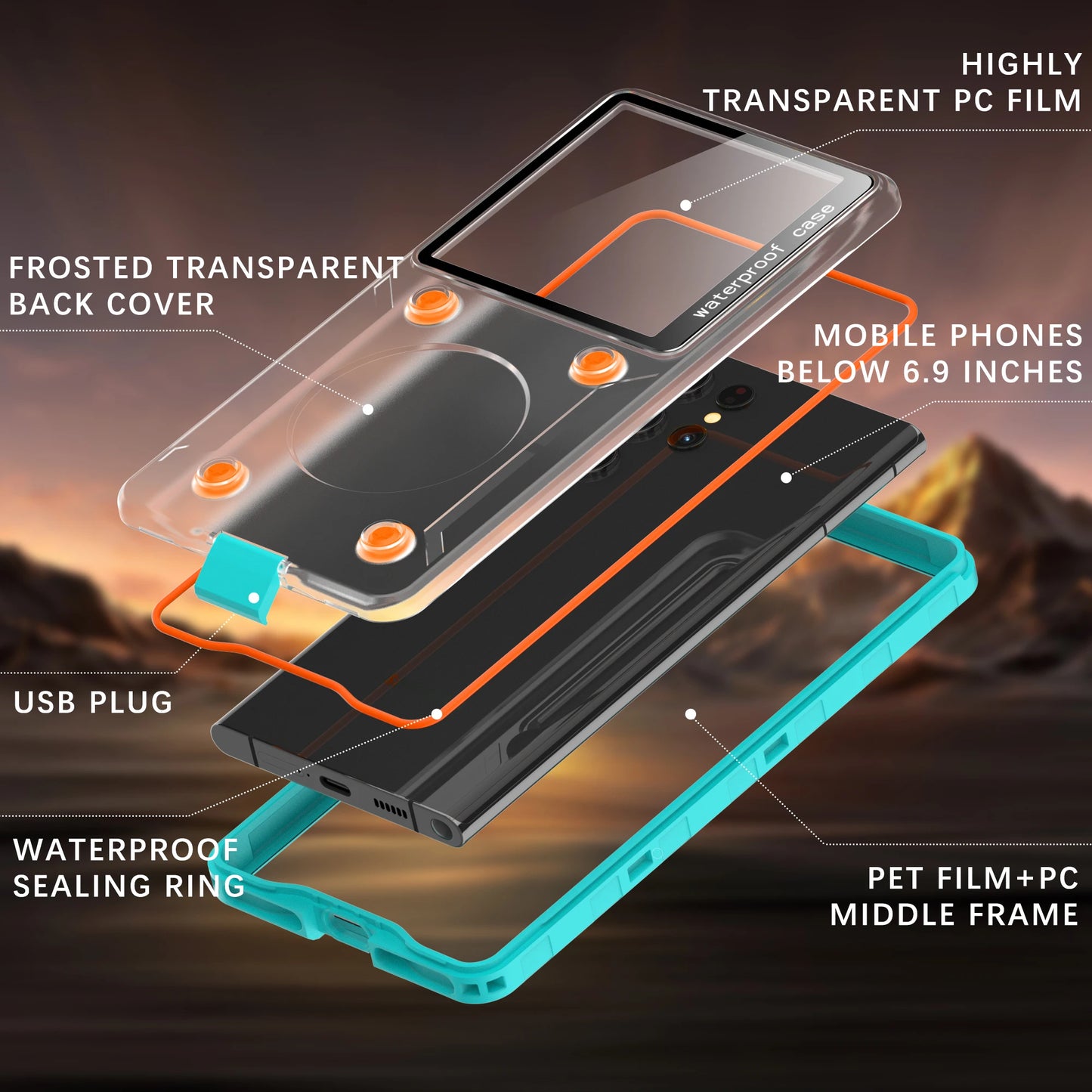 IP68 Waterproof Case For iPhone 15 14 13 Pro Max 5m Swim Diving phone Cover For Samsung S24 S23 S22 Ultra Xiaomi Huawei Oneplus