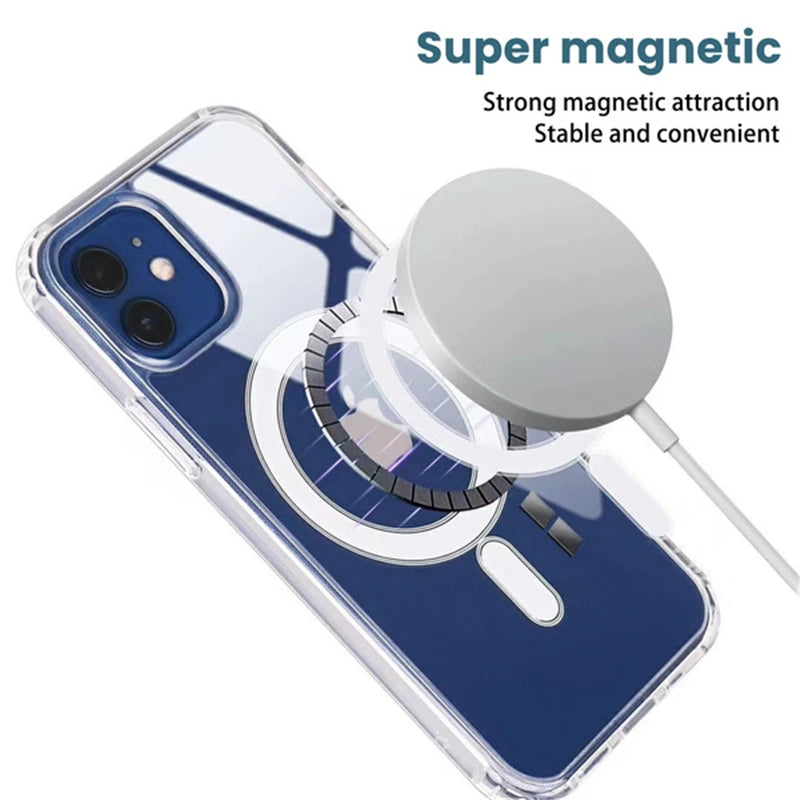 Clear Ultra Shockproof Soft Mag Safe Case for Magsafe IPhone 15 14 13 12 11 Pro Max 12 13 Mini Magnetic Circle Protective Cover